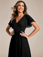 Chiffon High-Low Wedding Guest Dress for Women | A-Line Silhouette