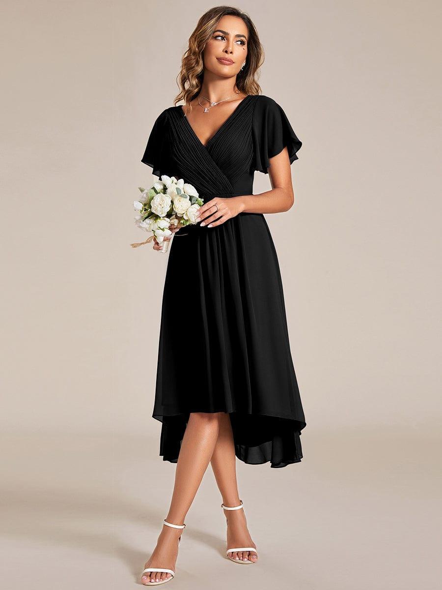 Chiffon High-Low Wedding Guest Dress for Women | A-Line Silhouette
