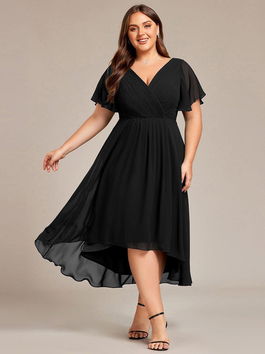 Chiffon High-Low Wedding Guest Dress for Women | A-Line Silhouette