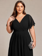 Chiffon High-Low Wedding Guest Dress for Women | A-Line Silhouette
