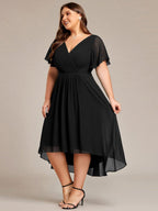 Chiffon High-Low Wedding Guest Dress for Women | A-Line Silhouette