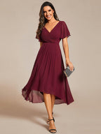 Chiffon High-Low Wedding Guest Dress for Women | A-Line Silhouette
