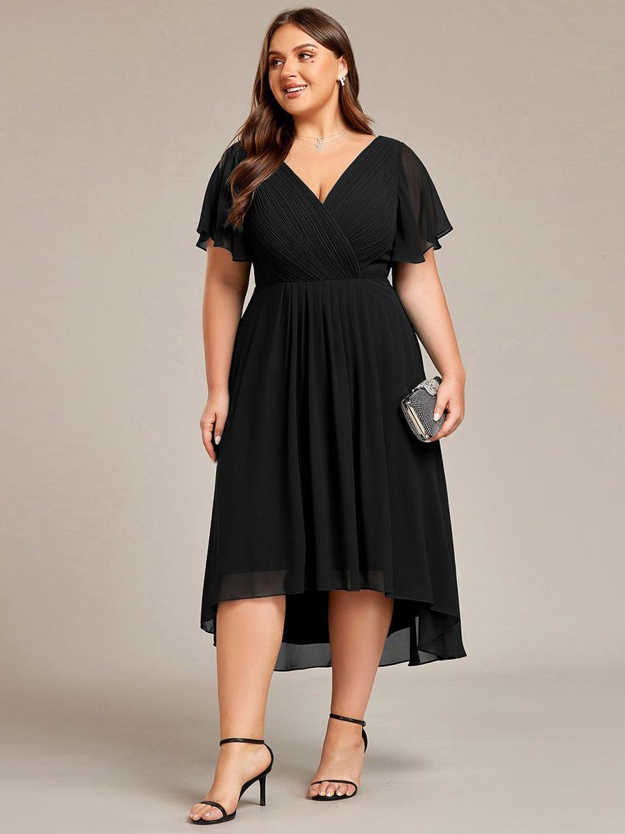 Chiffon High-Low Wedding Guest Dress for Women | A-Line Silhouette