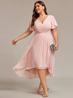 Chiffon High-Low Wedding Guest Dress for Women | A-Line Silhouette