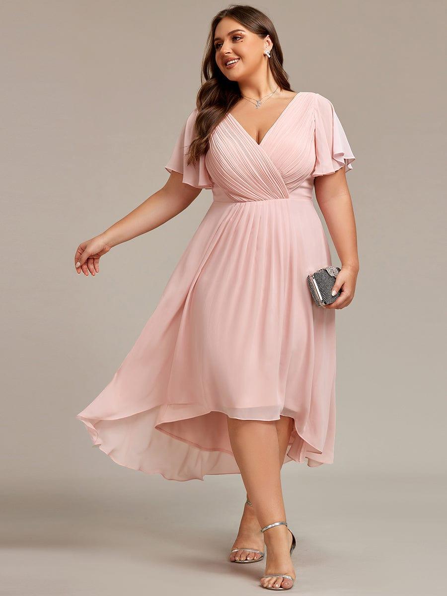 Chiffon High-Low Wedding Guest Dress for Women | A-Line Silhouette