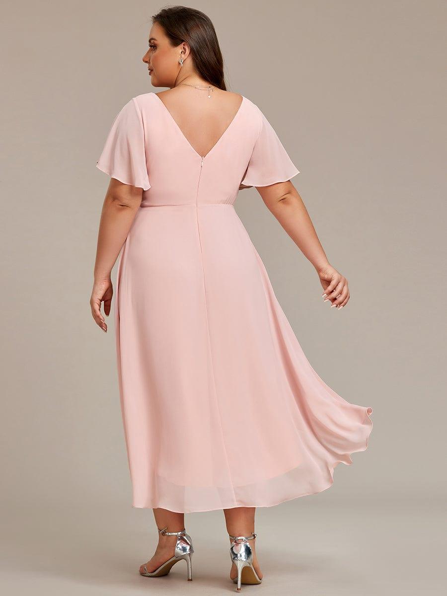 Chiffon High-Low Wedding Guest Dress for Women | A-Line Silhouette