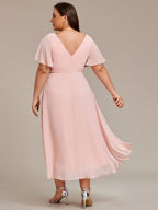 Chiffon High-Low Wedding Guest Dress for Women | A-Line Silhouette
