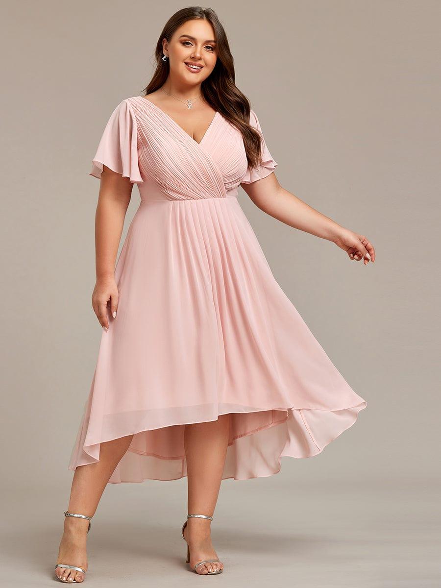 Chiffon High-Low Wedding Guest Dress for Women | A-Line Silhouette