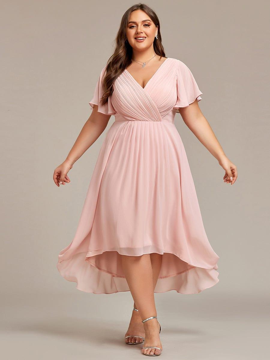Chiffon High-Low Wedding Guest Dress for Women | A-Line Silhouette
