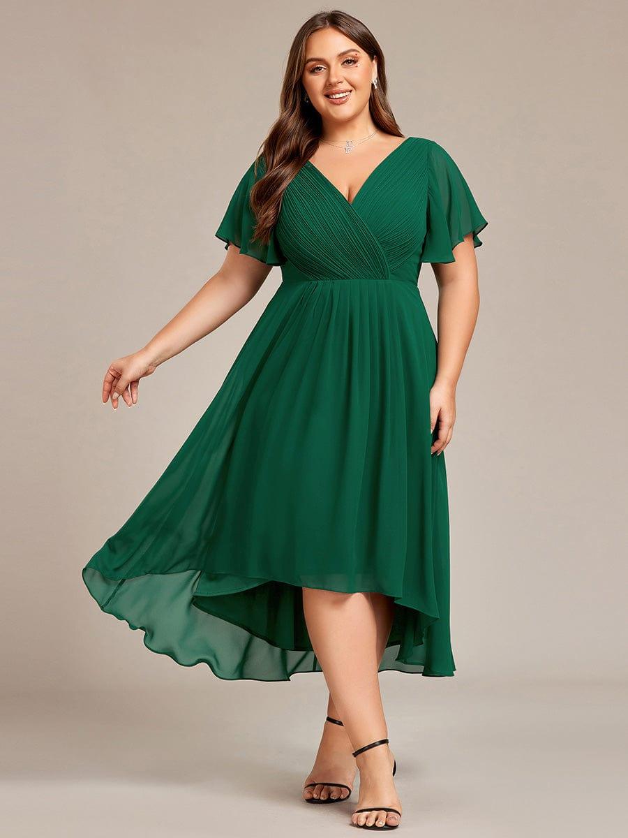 Chiffon High-Low Wedding Guest Dress for Women | A-Line Silhouette