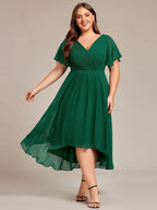 Chiffon High-Low Wedding Guest Dress for Women | A-Line Silhouette