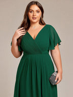 Chiffon High-Low Wedding Guest Dress for Women | A-Line Silhouette