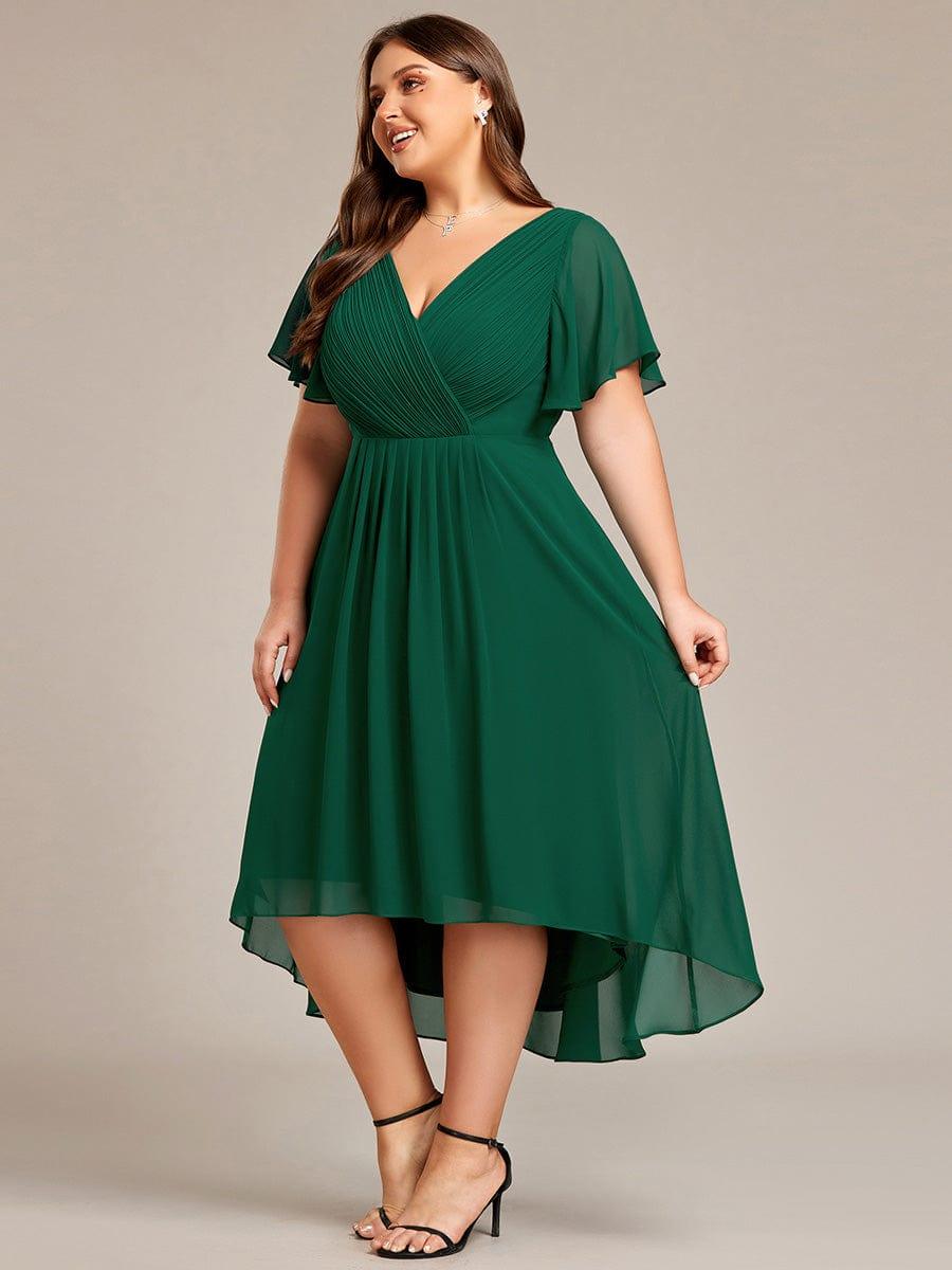 Chiffon High-Low Wedding Guest Dress for Women | A-Line Silhouette