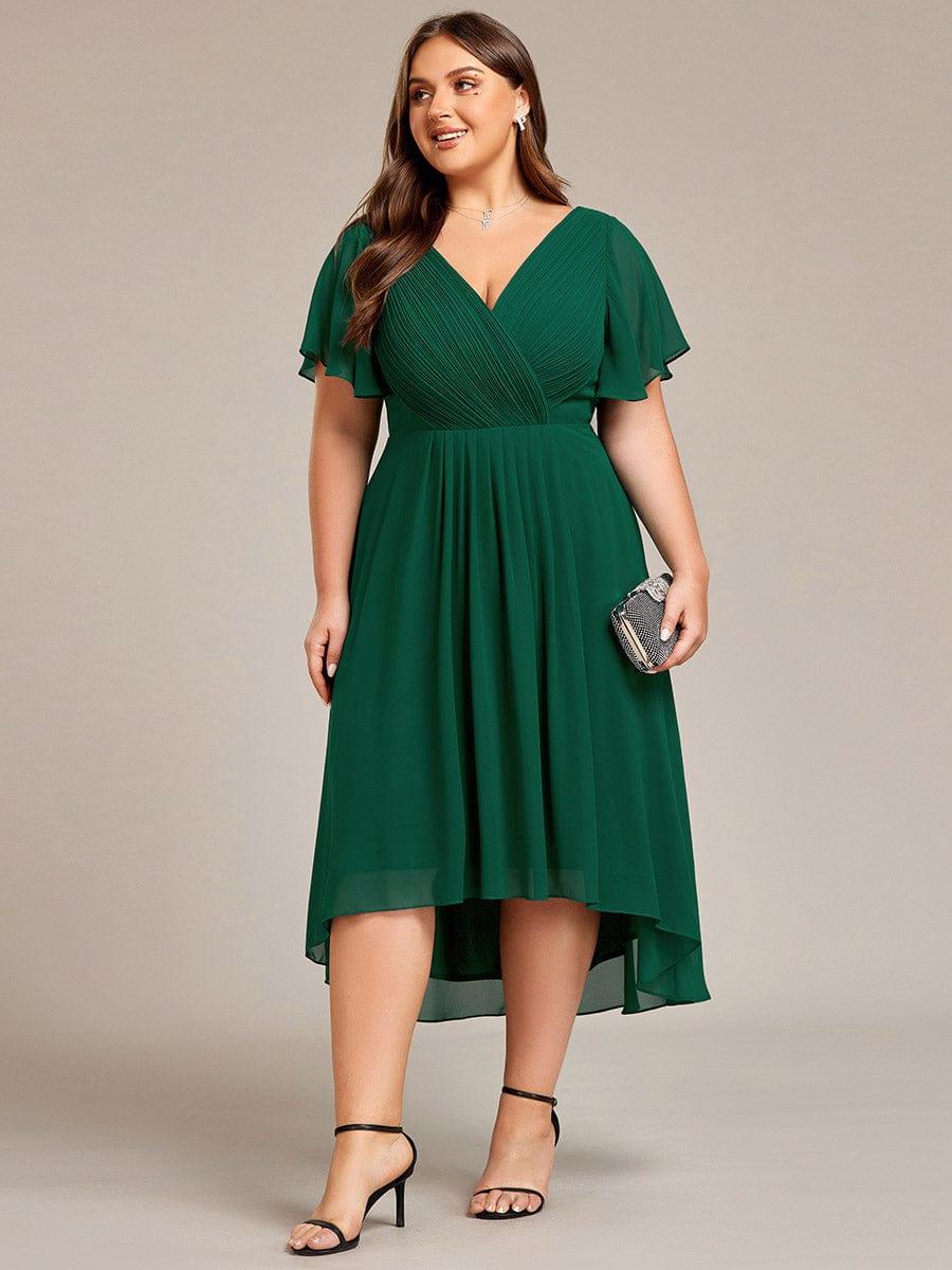 Chiffon High-Low Wedding Guest Dress for Women | A-Line Silhouette