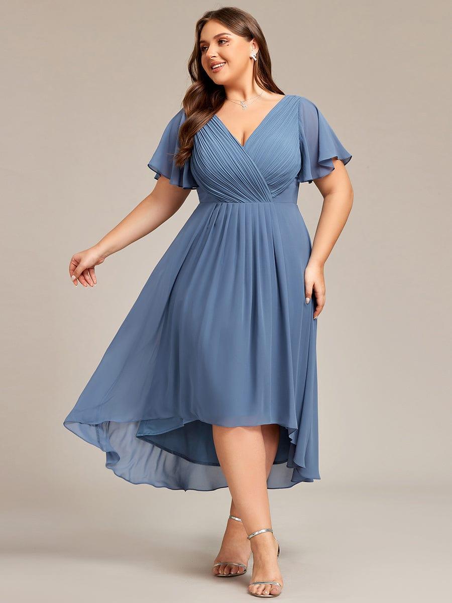 Chiffon High-Low Wedding Guest Dress for Women | A-Line Silhouette