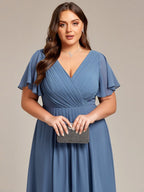 Chiffon High-Low Wedding Guest Dress for Women | A-Line Silhouette