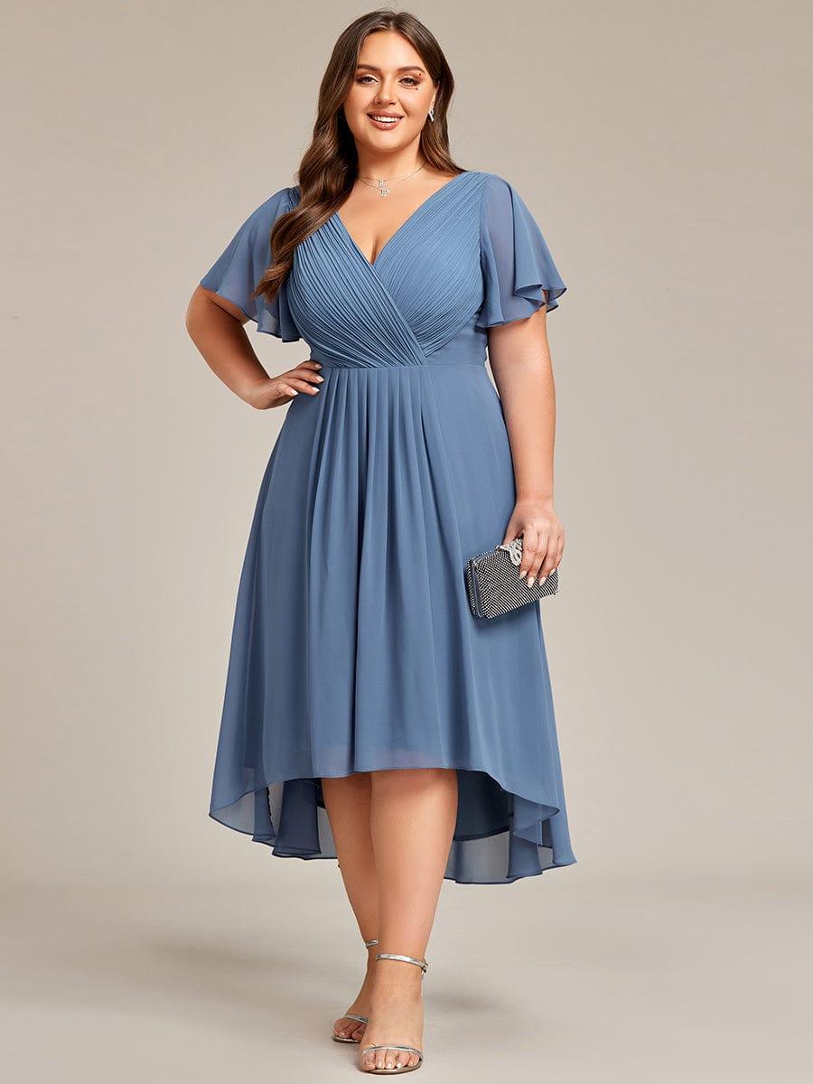 Chiffon High-Low Wedding Guest Dress for Women | A-Line Silhouette