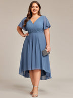 Chiffon High-Low Wedding Guest Dress for Women | A-Line Silhouette