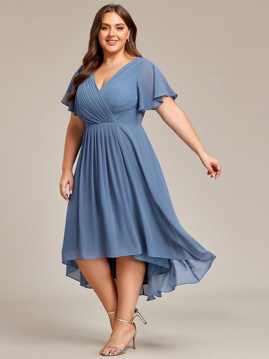 Chiffon High-Low Wedding Guest Dress for Women | A-Line Silhouette