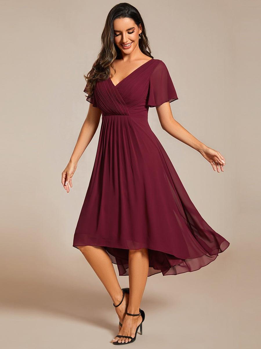 Chiffon High-Low Wedding Guest Dress for Women | A-Line Silhouette