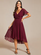Chiffon High-Low Wedding Guest Dress for Women | A-Line Silhouette