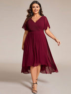 Chiffon High-Low Wedding Guest Dress for Women | A-Line Silhouette