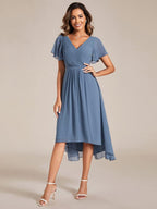 Chiffon High-Low Wedding Guest Dress for Women | A-Line Silhouette