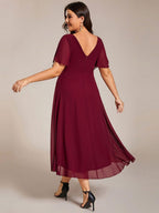Chiffon High-Low Wedding Guest Dress for Women | A-Line Silhouette