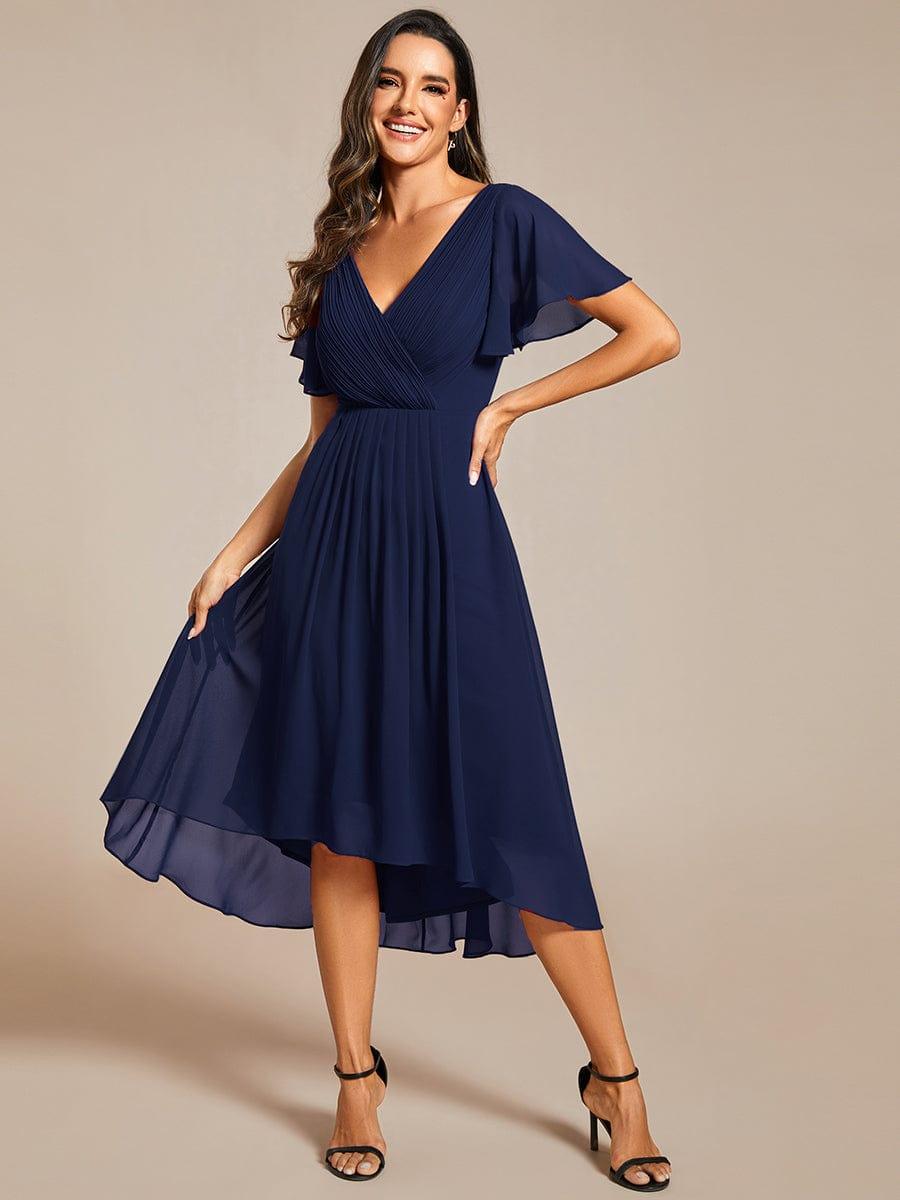 Chiffon High-Low Wedding Guest Dress for Women | A-Line Silhouette
