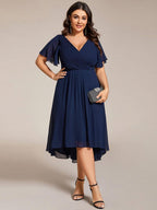 Chiffon High-Low Wedding Guest Dress for Women | A-Line Silhouette