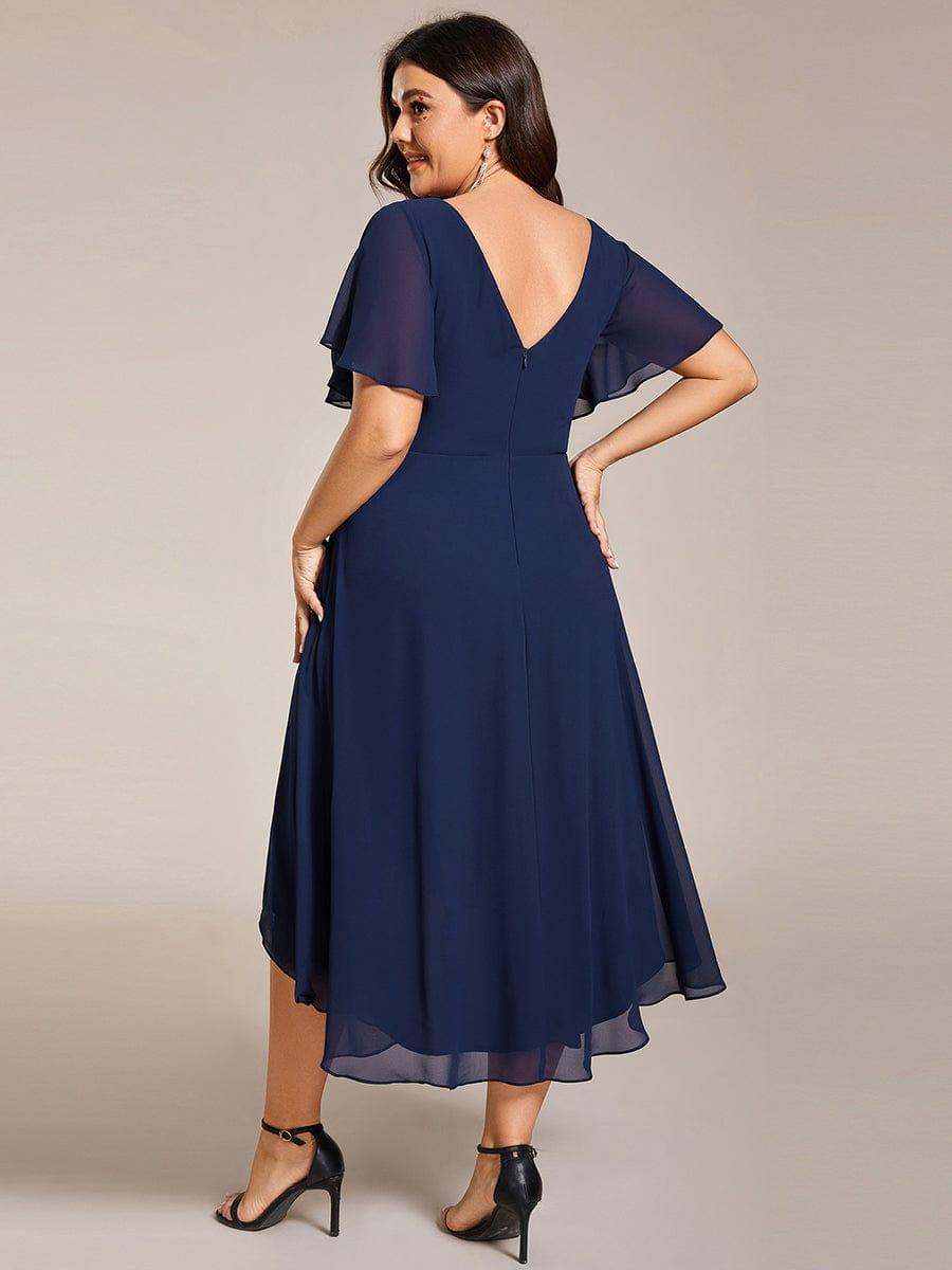 Chiffon High-Low Wedding Guest Dress for Women | A-Line Silhouette