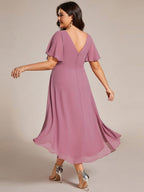 Chiffon High-Low Wedding Guest Dress for Women | A-Line Silhouette