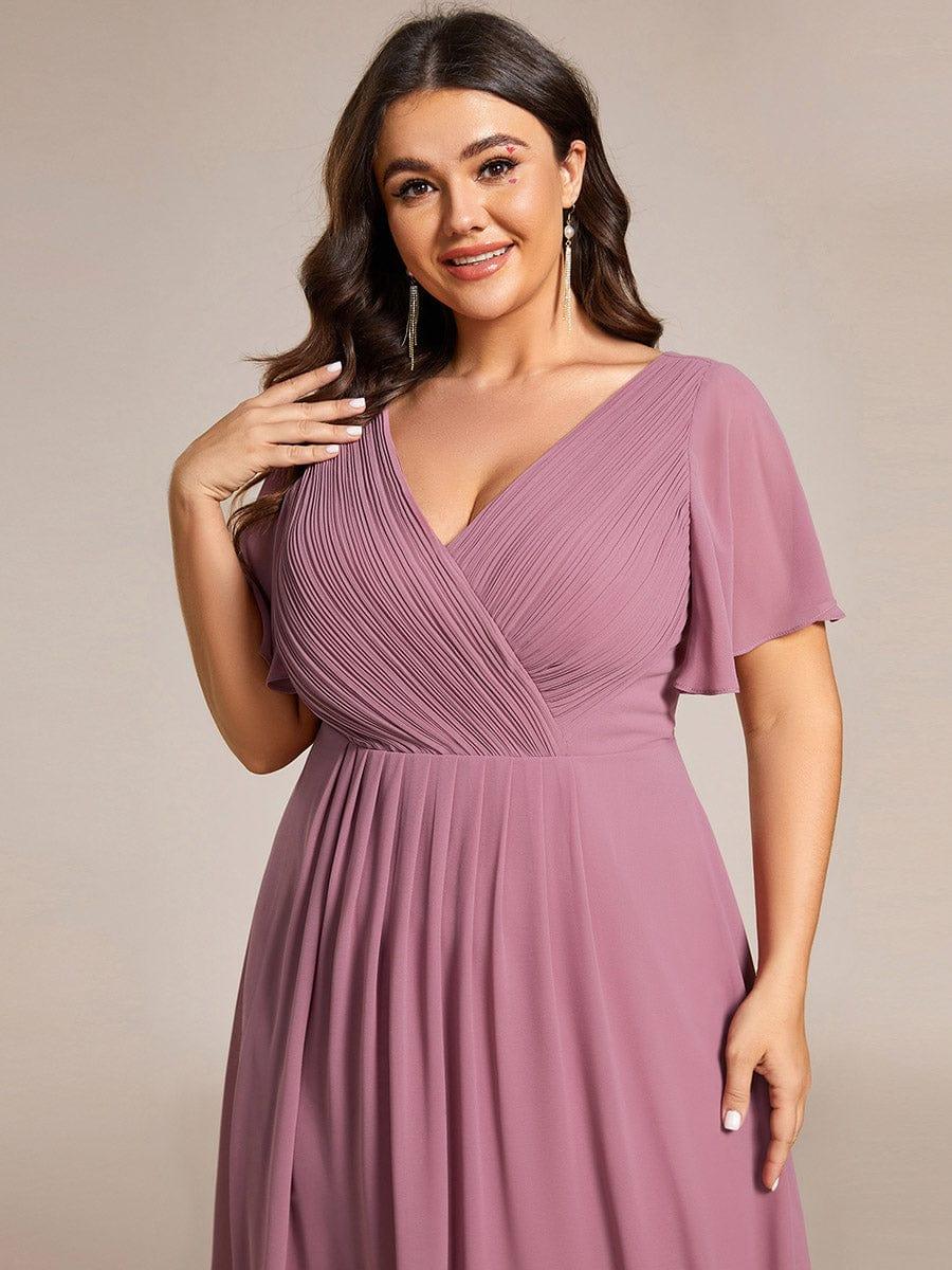 Chiffon High-Low Wedding Guest Dress for Women | A-Line Silhouette