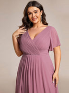 Chiffon High-Low Wedding Guest Dress for Women | A-Line Silhouette