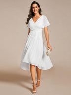 Chiffon High-Low Wedding Guest Dress for Women | A-Line Silhouette