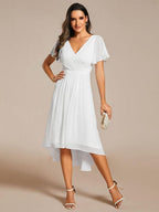 Chiffon High-Low Wedding Guest Dress for Women | A-Line Silhouette
