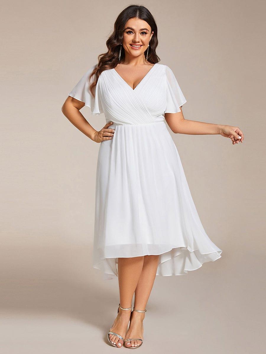 Chiffon High-Low Wedding Guest Dress for Women | A-Line Silhouette