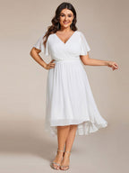 Chiffon High-Low Wedding Guest Dress for Women | A-Line Silhouette