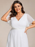 Chiffon High-Low Wedding Guest Dress for Women | A-Line Silhouette