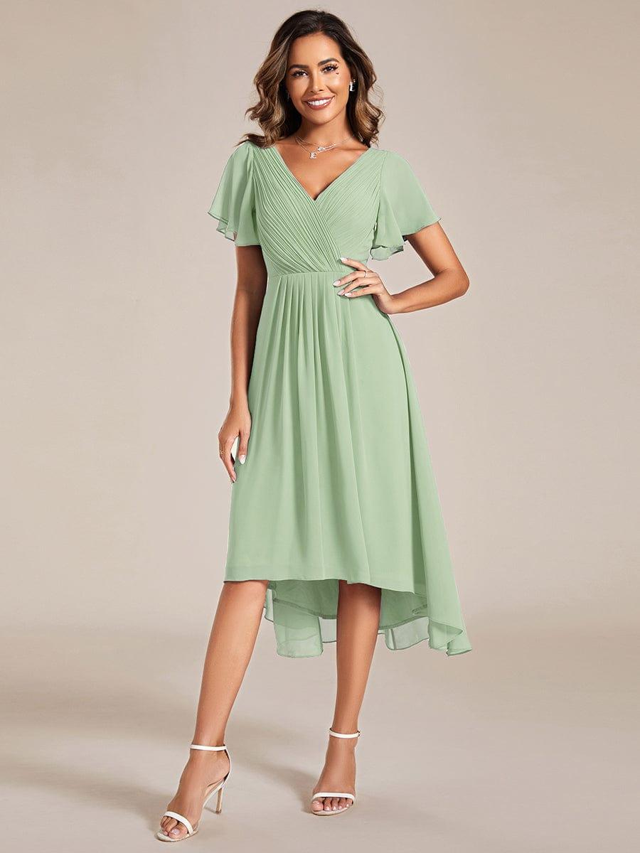 Chiffon High-Low Wedding Guest Dress for Women | A-Line Silhouette