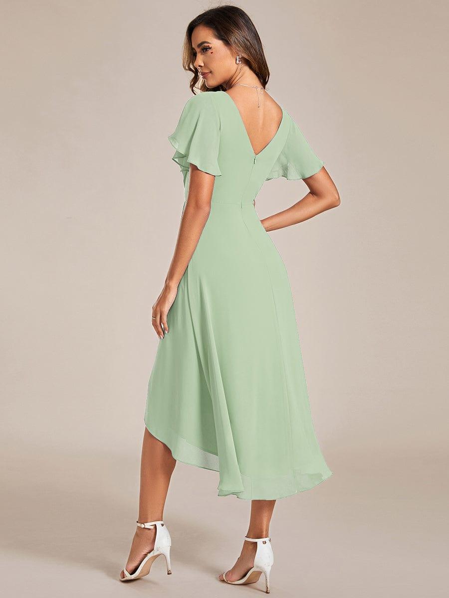 Chiffon High-Low Wedding Guest Dress for Women | A-Line Silhouette