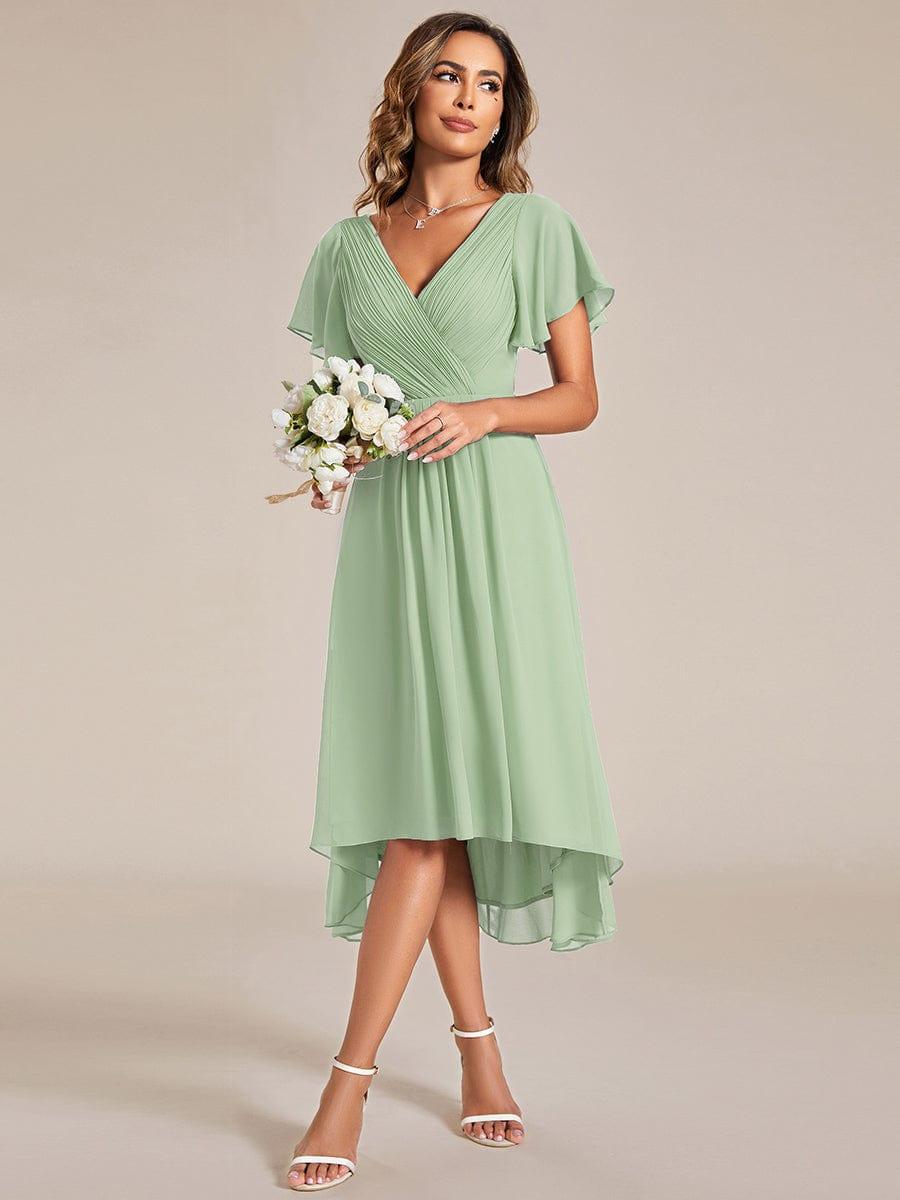 Chiffon High-Low Wedding Guest Dress for Women | A-Line Silhouette