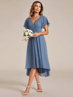 Chiffon High-Low Wedding Guest Dress for Women | A-Line Silhouette
