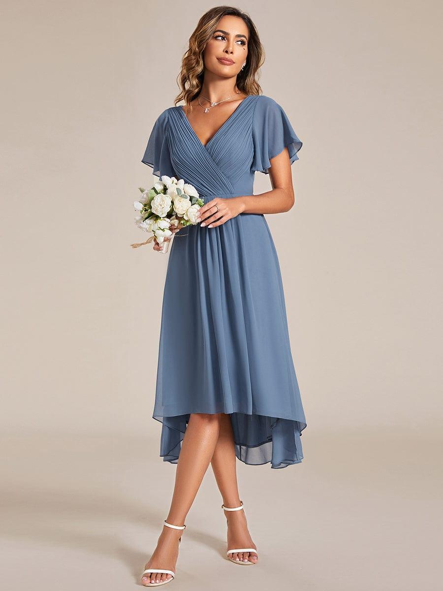 Chiffon High-Low Wedding Guest Dress for Women | A-Line Silhouette