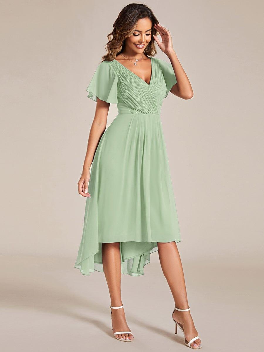 Chiffon High-Low Wedding Guest Dress for Women | A-Line Silhouette