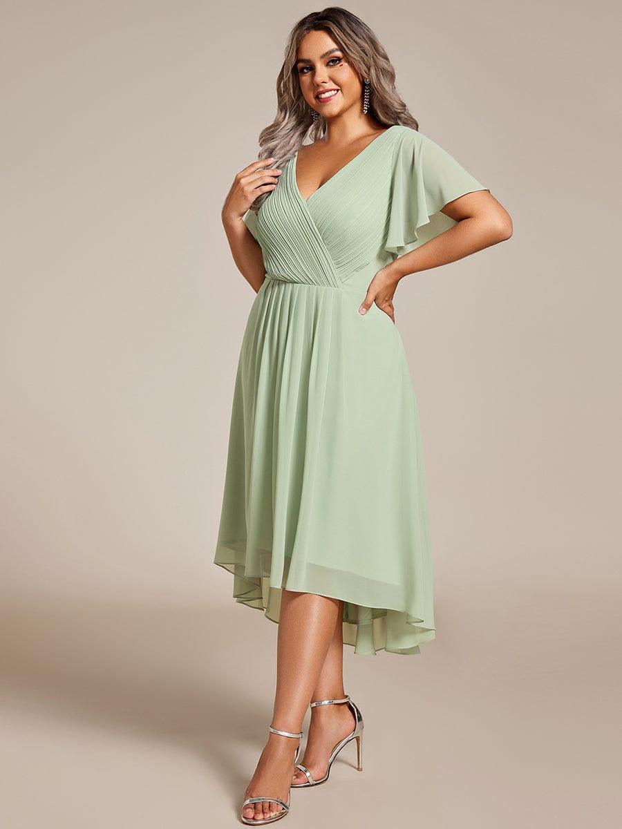 Chiffon High-Low Wedding Guest Dress for Women | A-Line Silhouette
