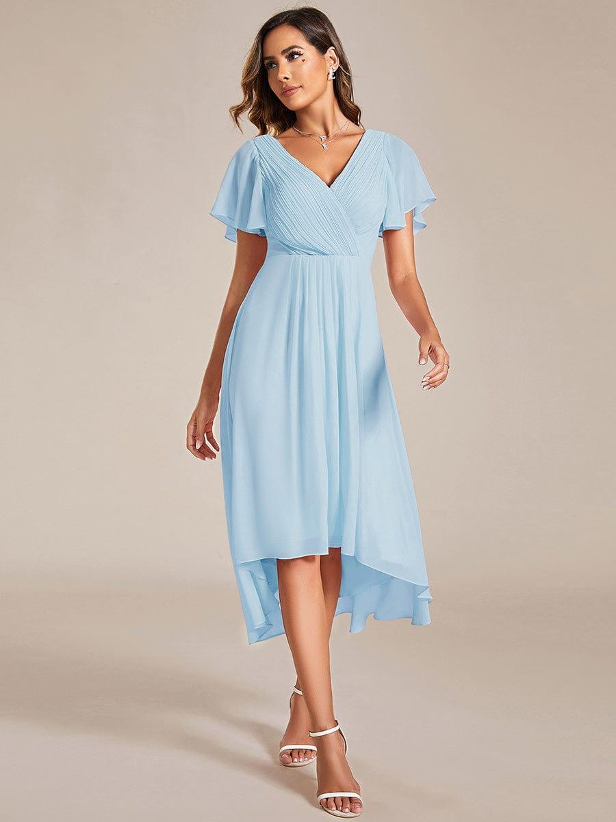 Chiffon High-Low Wedding Guest Dress for Women | A-Line Silhouette