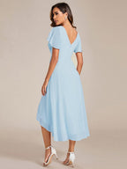 Chiffon High-Low Wedding Guest Dress for Women | A-Line Silhouette