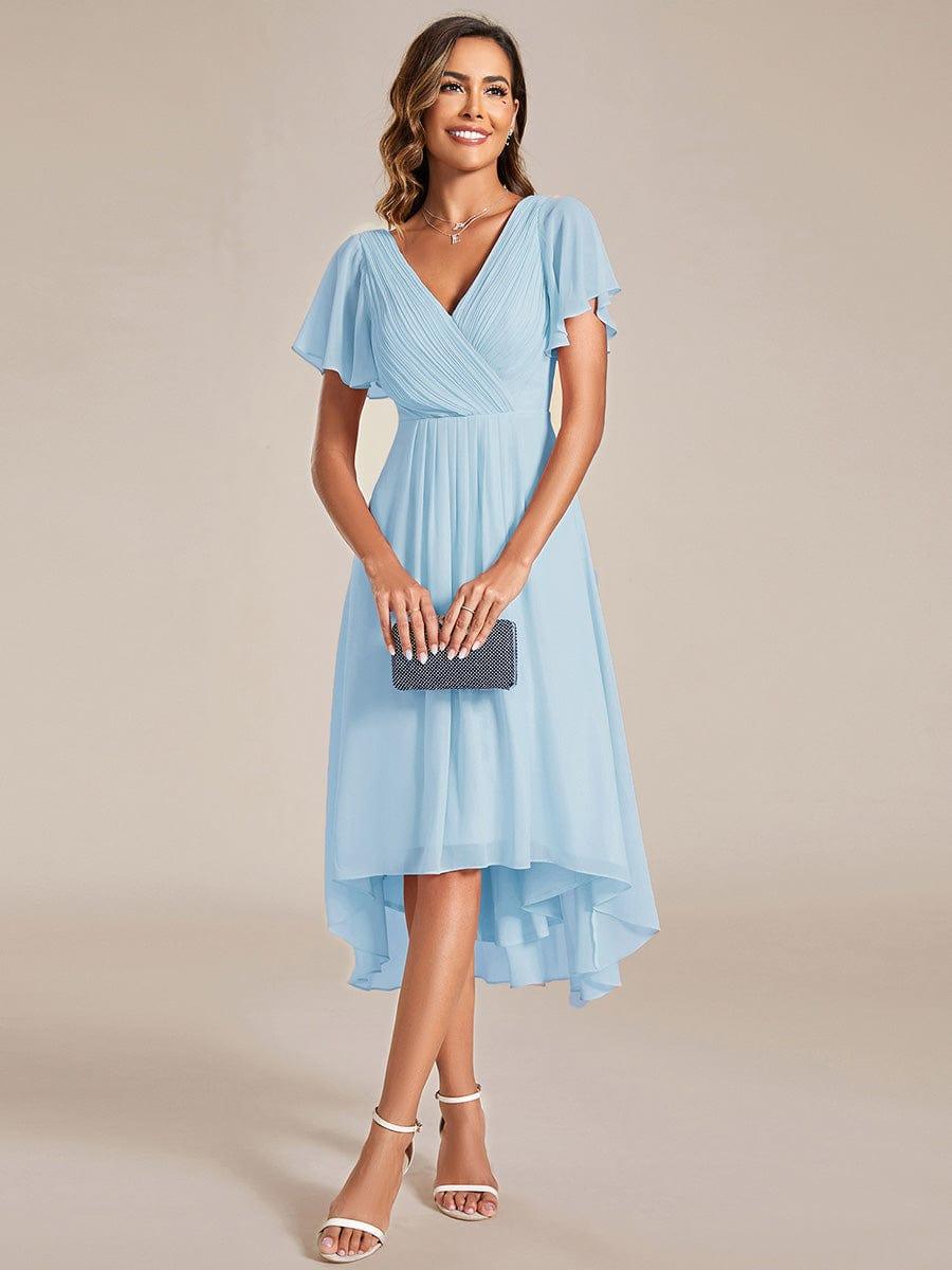 Chiffon High-Low Wedding Guest Dress for Women | A-Line Silhouette