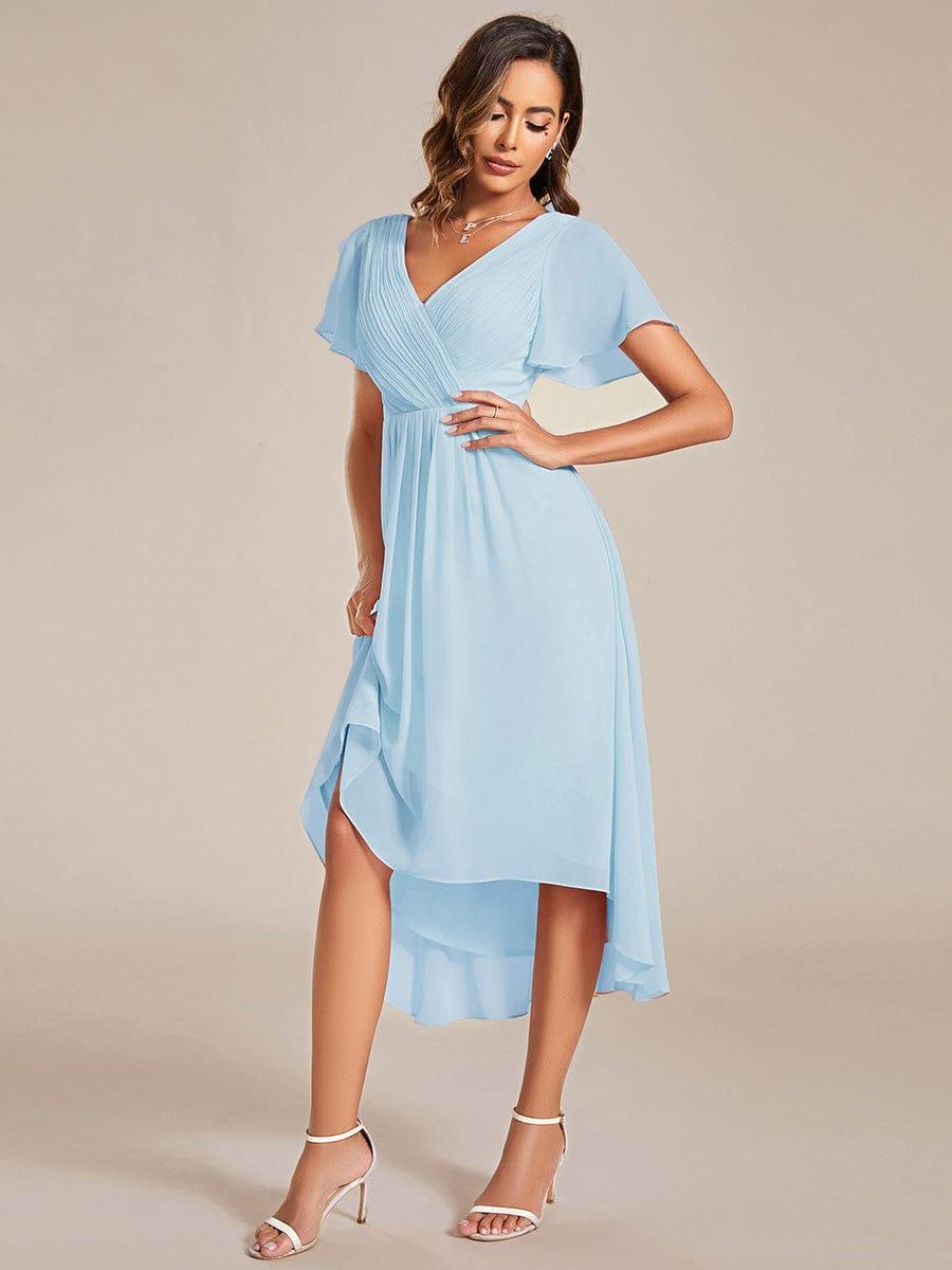 Chiffon High-Low Wedding Guest Dress for Women | A-Line Silhouette